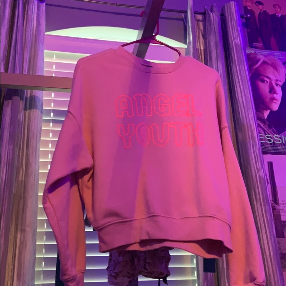 pink angel youth sweater